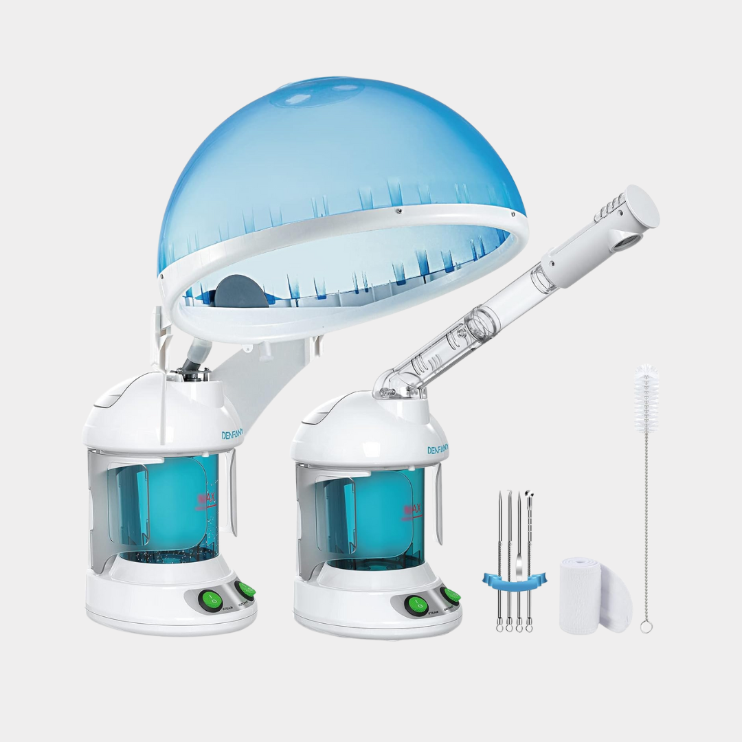 DENFANY Hair Steamer, 2 in 1 Hair and Face Steamer
