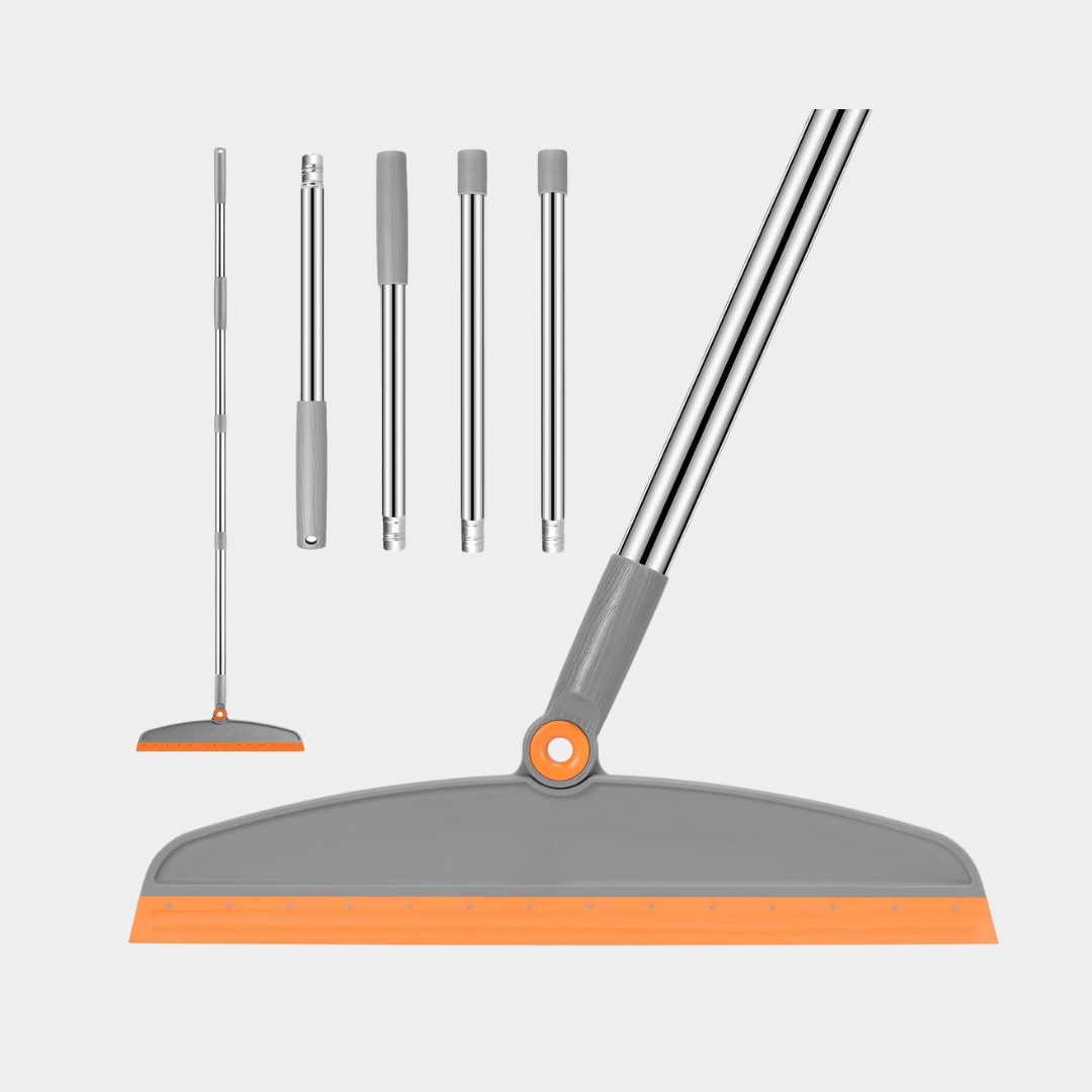 54 Inch Adjustable Long Handle Silicone Floor Squeegee Broom